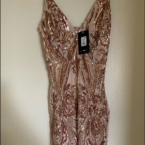 Fashion Nova Ashe Seguin Rosegold Dress